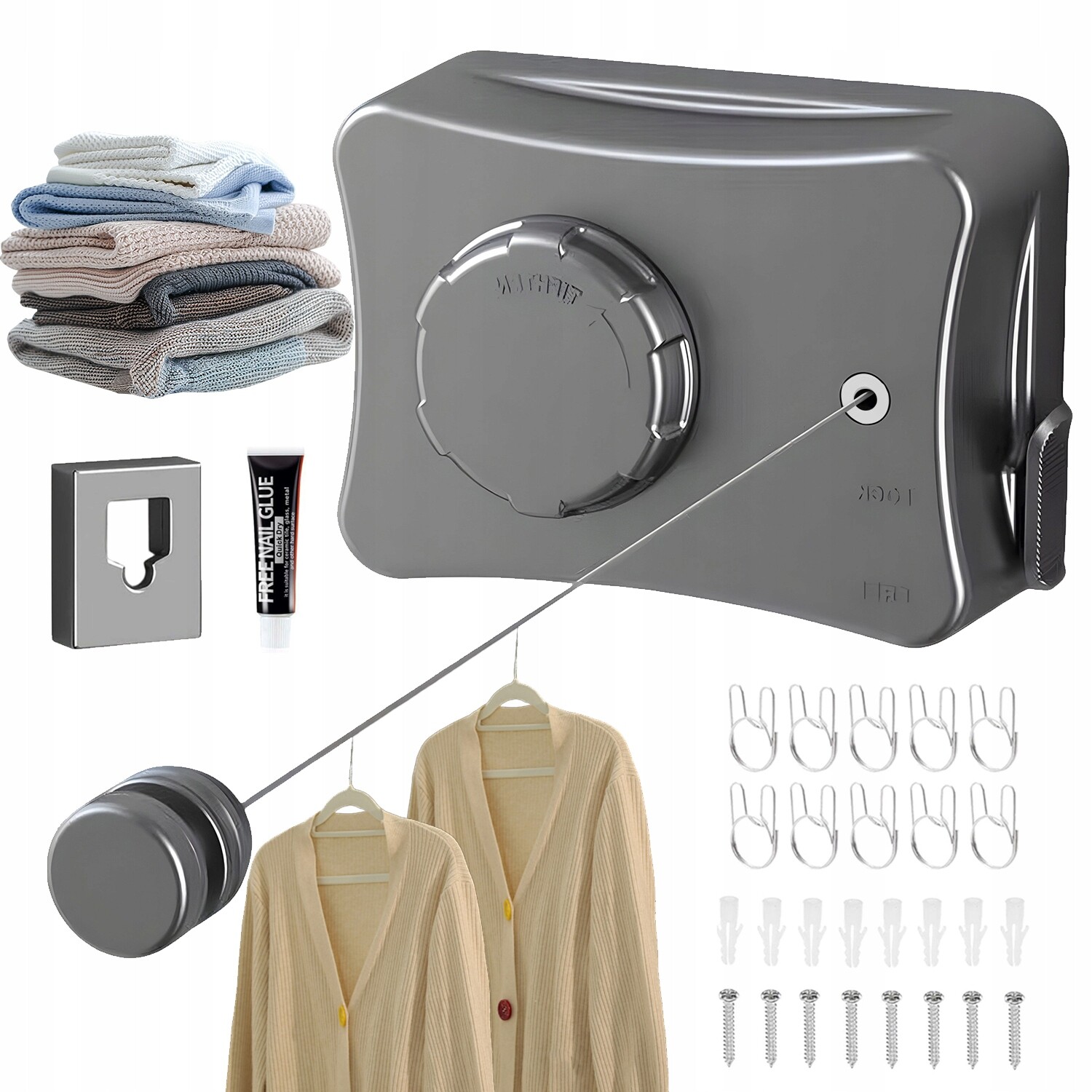 Neviditelná Výsuvná Šňůra Pro Sušení Oděvů Nastavitelná 5.1 M Ocel 304 Terasa