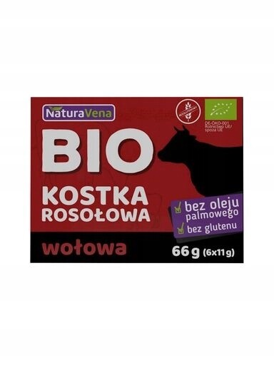 8x Hovězí Vývarová Kostka Bezlepková Bio 66 g Naturavena