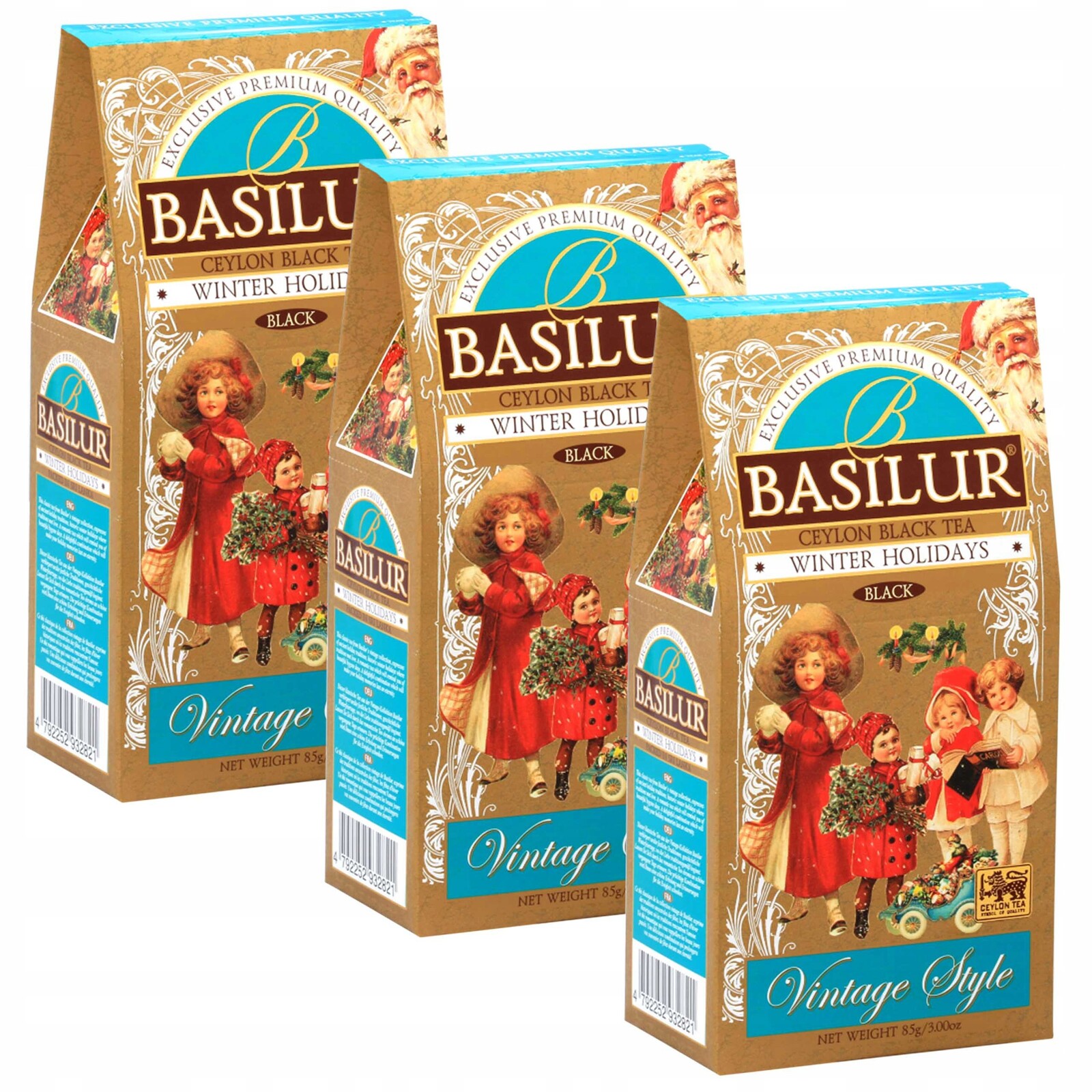 Bbasilur Zimní Černý listový čaj s přídavkem třešní Vánoční 12 Ks