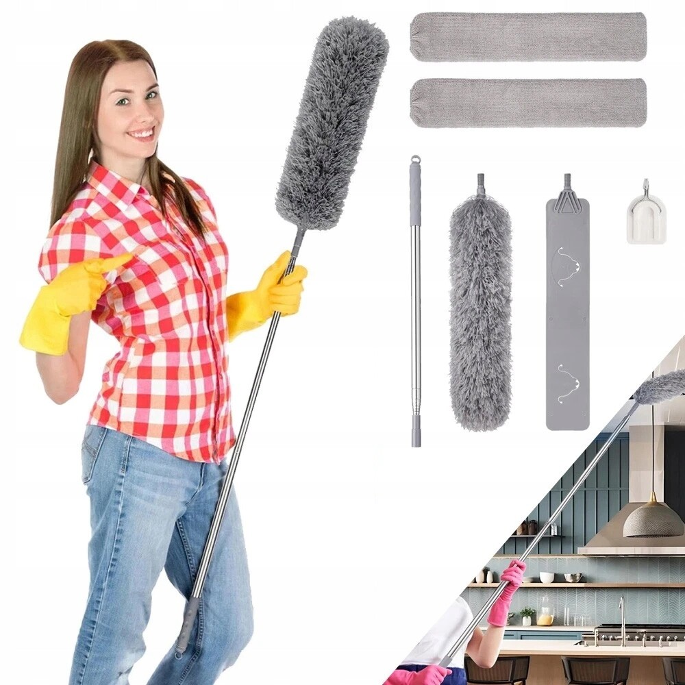 Metla na prach teleskopická 250 cm Mikrovlákno s vyměnitelnými koncovkami