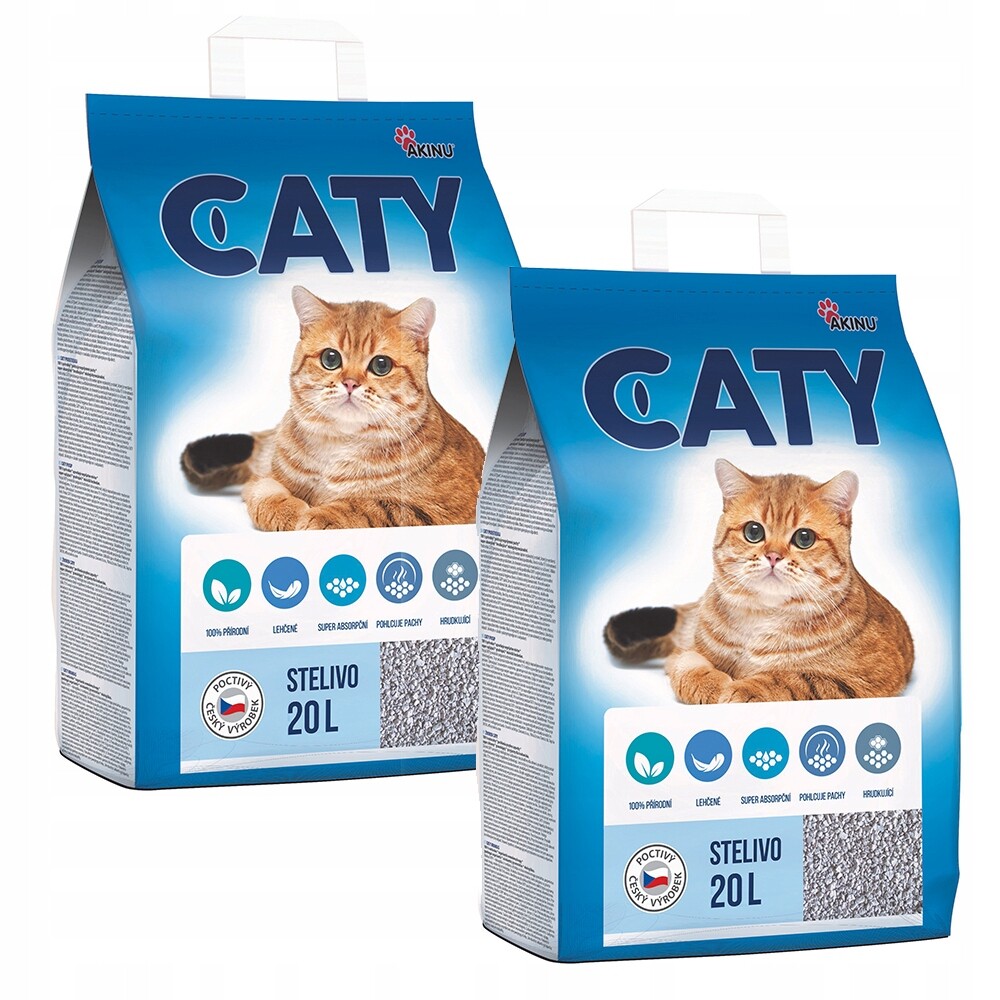 Akinu Caty Křemelinové stelivo pro kočky 2 x 20 l