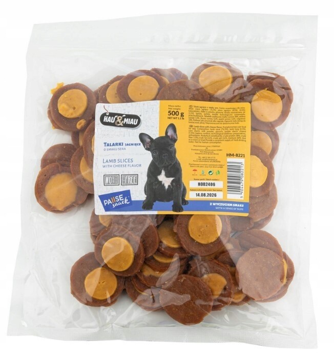 Hau Miau Pausesnack psí pamlsek jehněčí talířky s příchutí sýra 500g