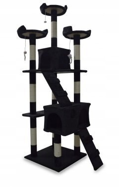 Škrabadlo stromek Pelíšek Věž pro kočky 170 cm Černá