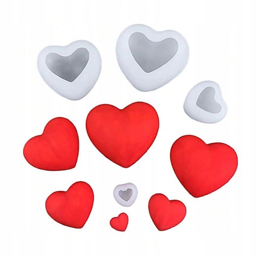 silikonové formy na zdobení monoporcí Srdce srdíčka 6 ks Valentýn E