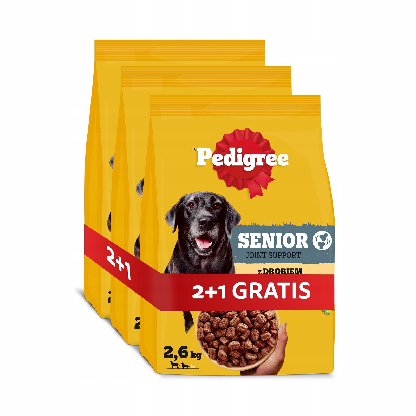 Pedigree Adult suché krmivo pro psy s drůbežím masem 2,6 kg 2+1 Bonus