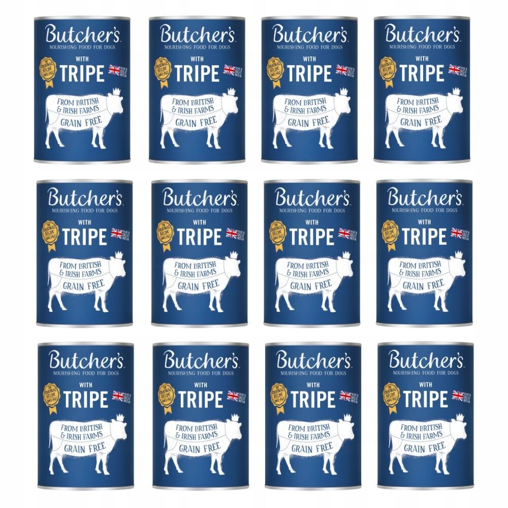 Vlhké krmivo pro psy Butcher's Original Tripe Mix Paštika s bachorem 12x400 g