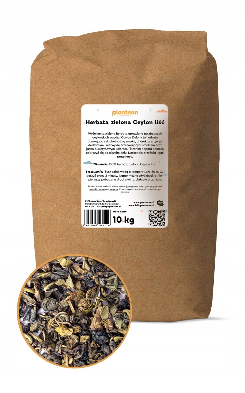 Čaj zelený Ceylon list 10 kg
