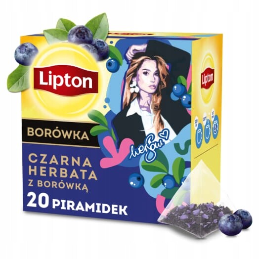 Lipton Čaj černý s borůvkou, 20 pyramidek