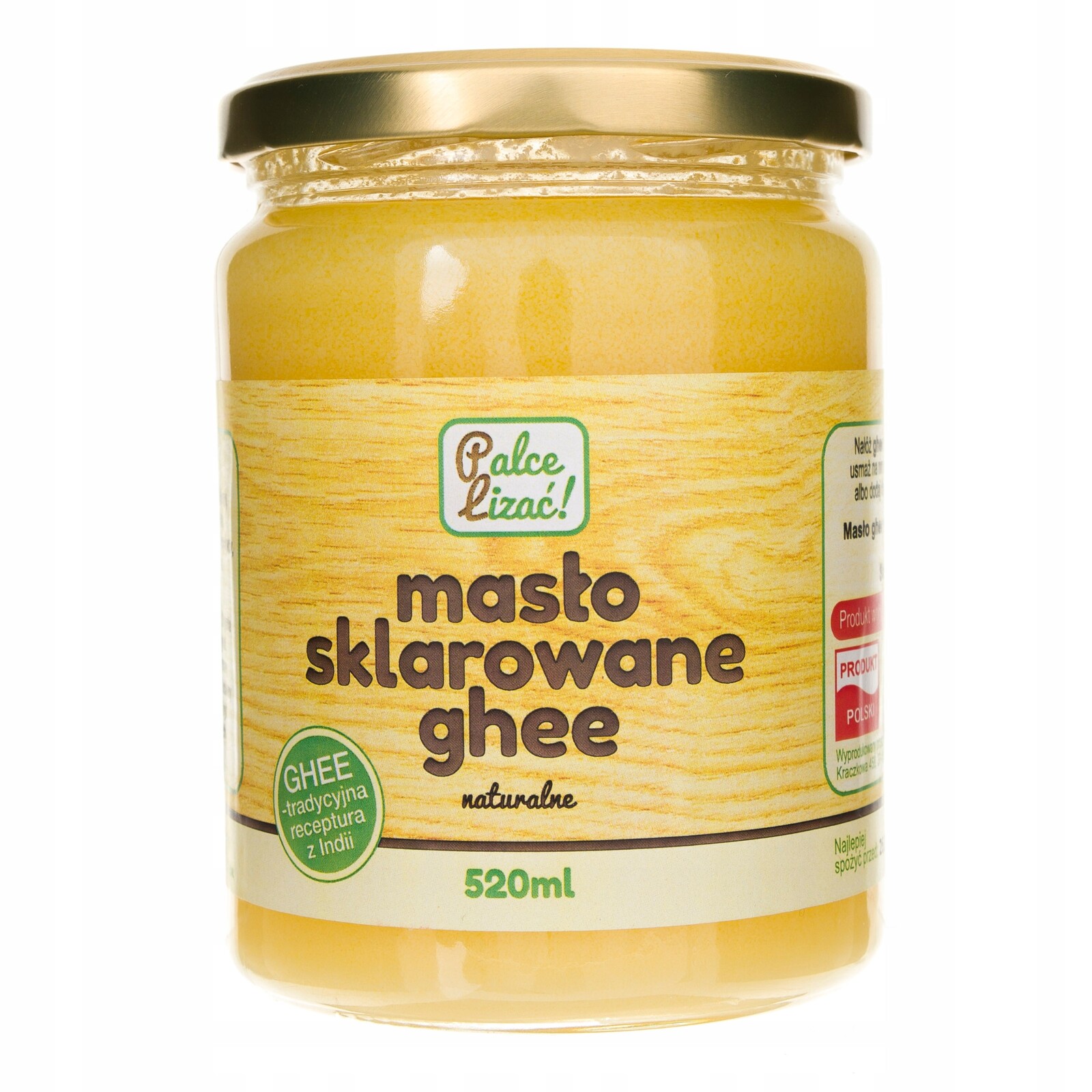 Prsty Lizac Čisté máslo Ghee Přírodní tradiční na smažení 520 ml