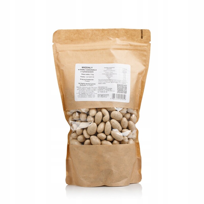 Mandle v bílé čokoládě se skořicí 1000 g Targroch