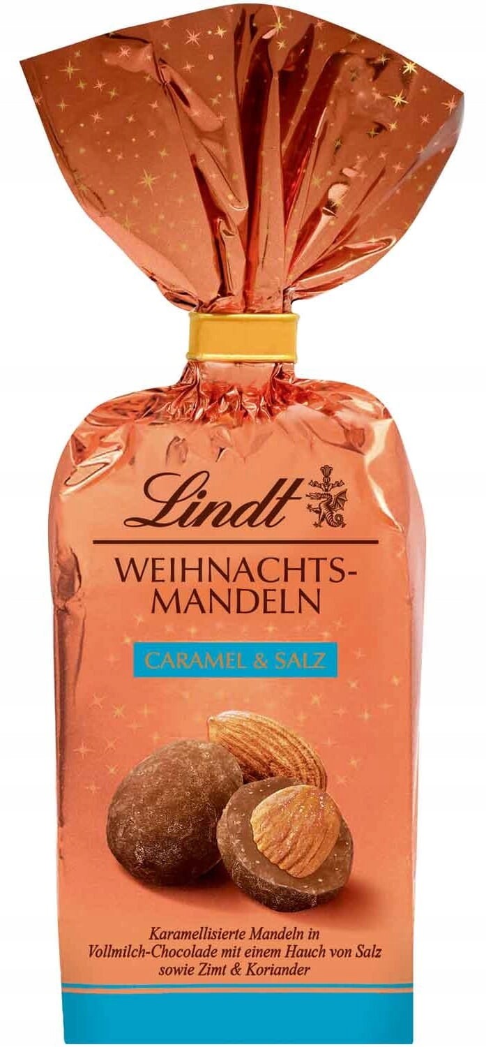 Lindt vánoční mandle v čokoládě Caramel&Salz 100 g