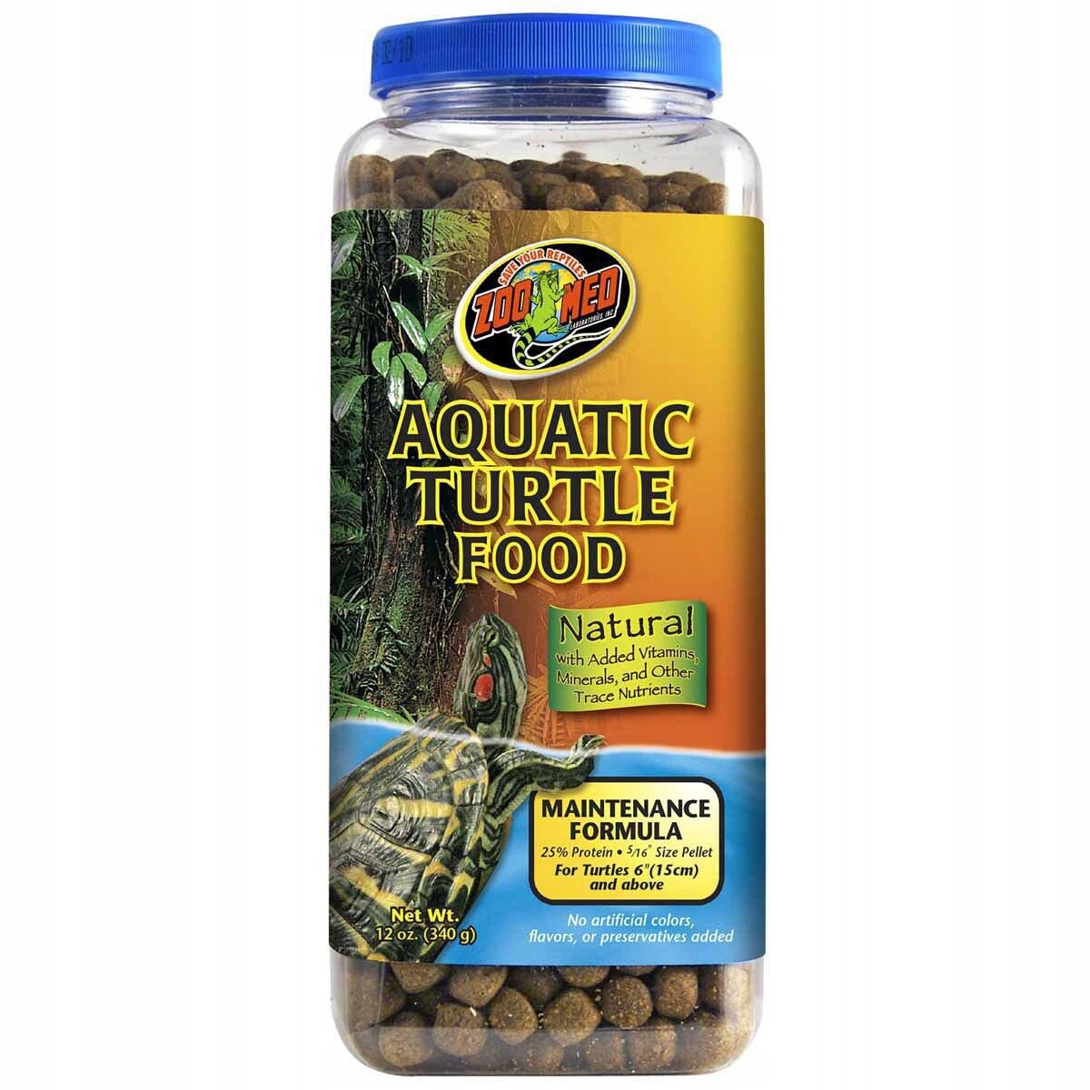 Zoo Med Natural Aquatic Turtle Food 340G Krmivo Pro Vodní Želvy Udržovací Formule