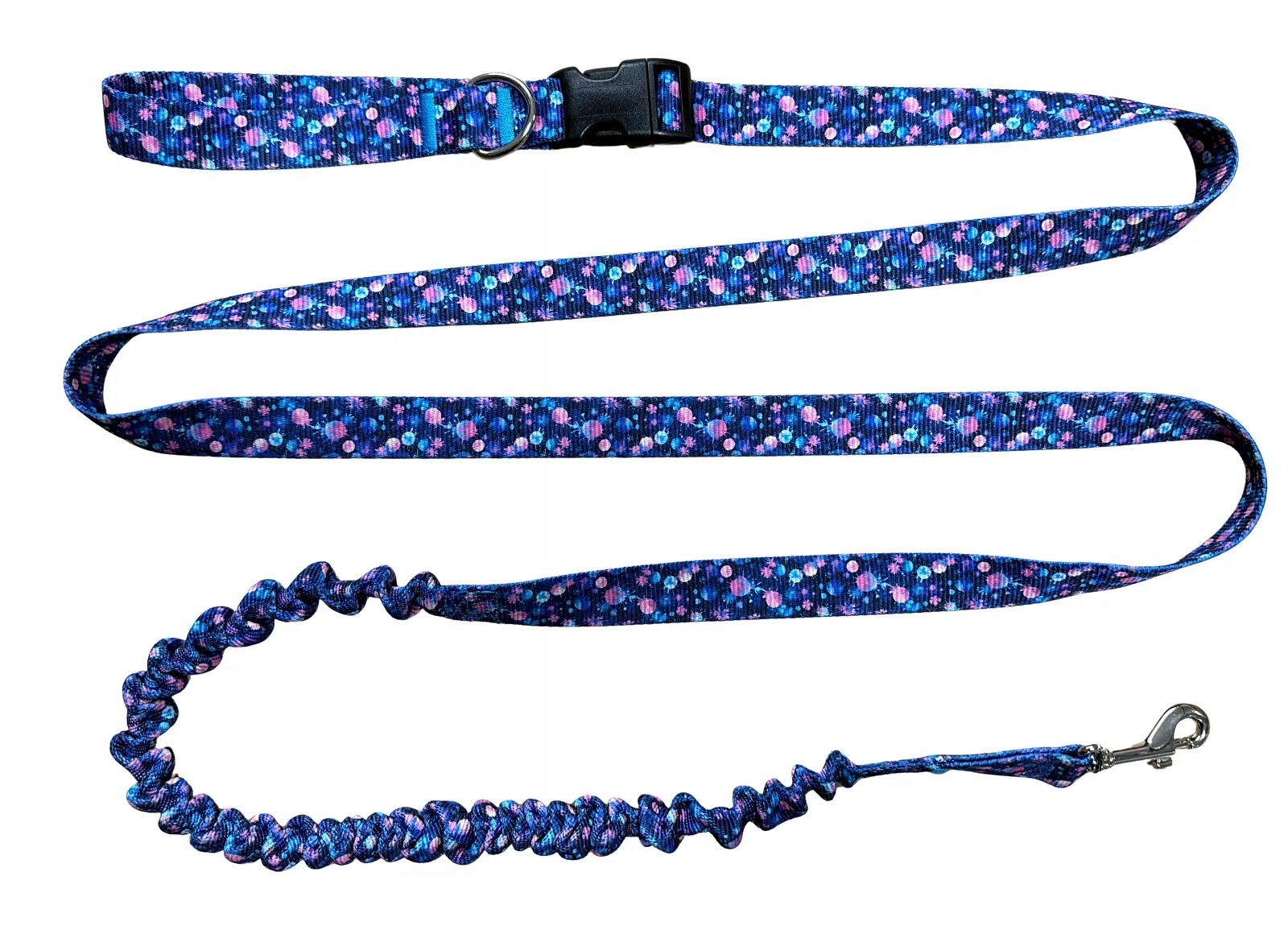 Vodítko pro psa s tlumičem 480 cm vzor AstroSvět Nastavitelná HandsFree