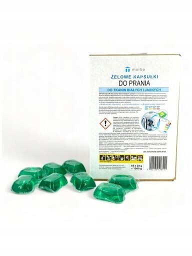 Marba – Gelové kapsle na praní bílých a světlých tkanin 50 x 20 g