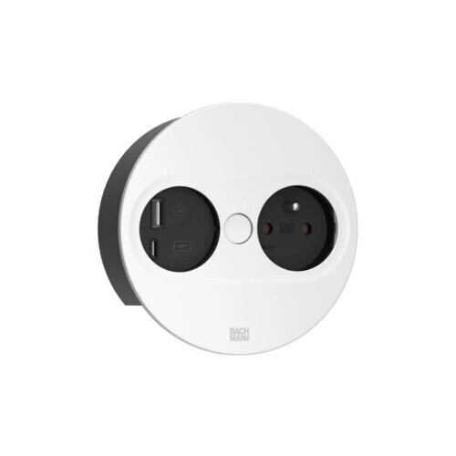 Stolní zásuvka BACHMANN Twist 946.206 230V + USB nabíječka A/C 22W matná bílá