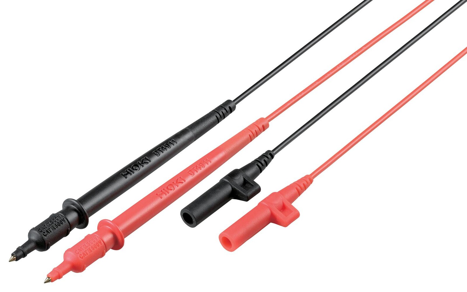 Hioki Dt4911 Test Lead Set, Black/red, 1.77Ft