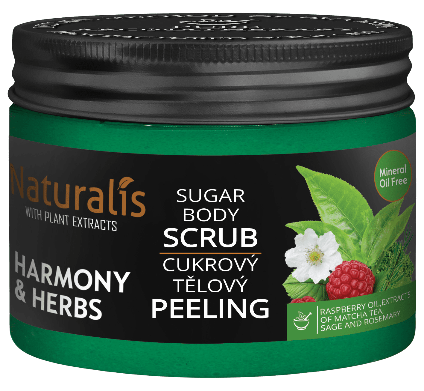 NATURALIS Cukrový tělový peeling Harmony & Herbs 250 g