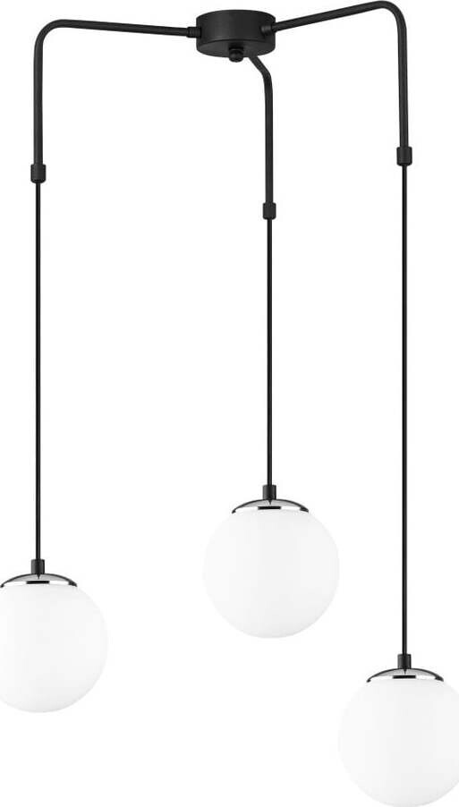 Černé závěsné svítidlo se skleněným stínidlem Venira – Opviq lights