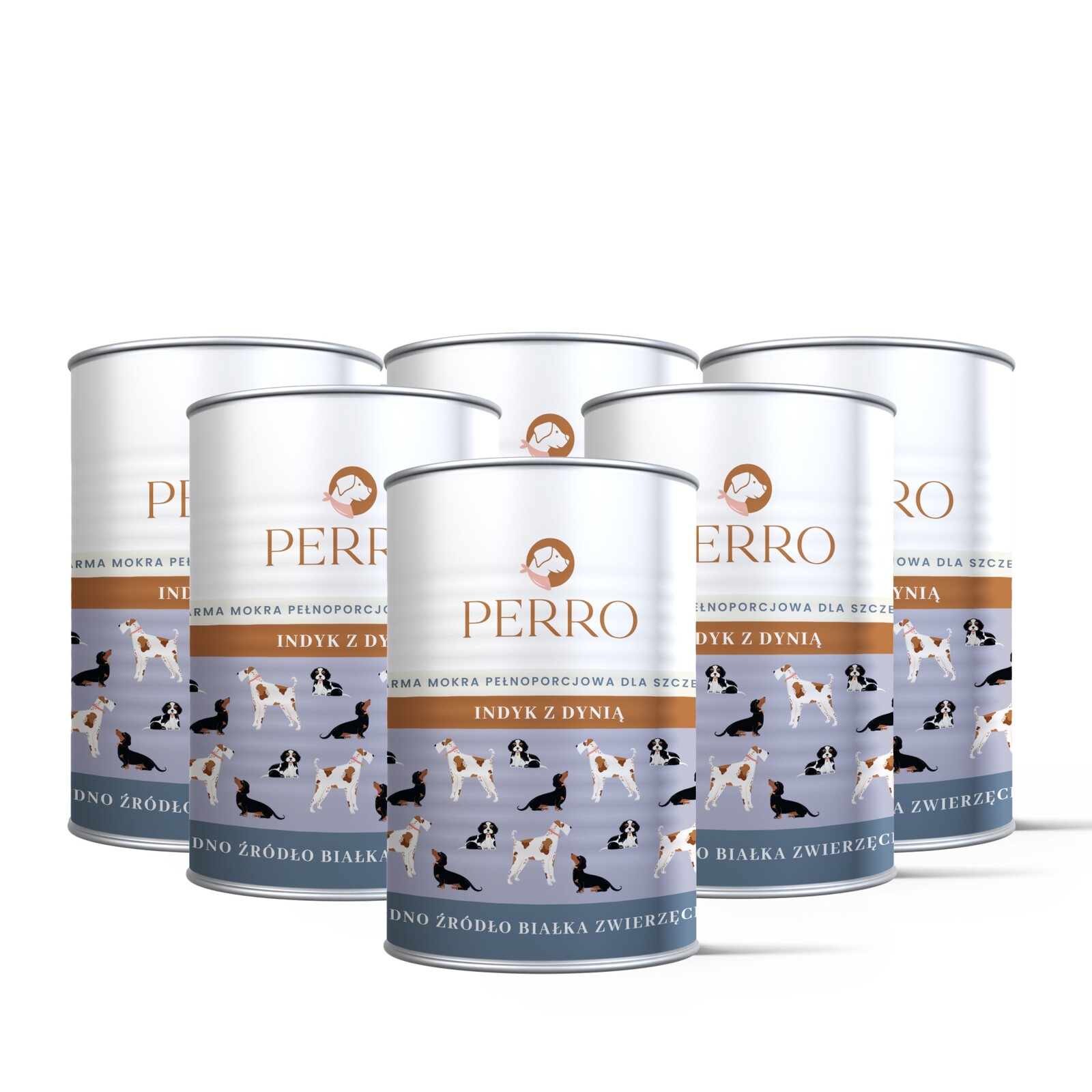 Perro Junior Mono Krmivo Vlhké Krůta s dýní pro štěňata 6x400g