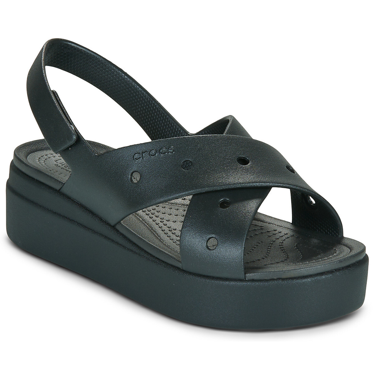 Crocs  BROOKLYN 4U CROSS STRAP SANDAL  Černá