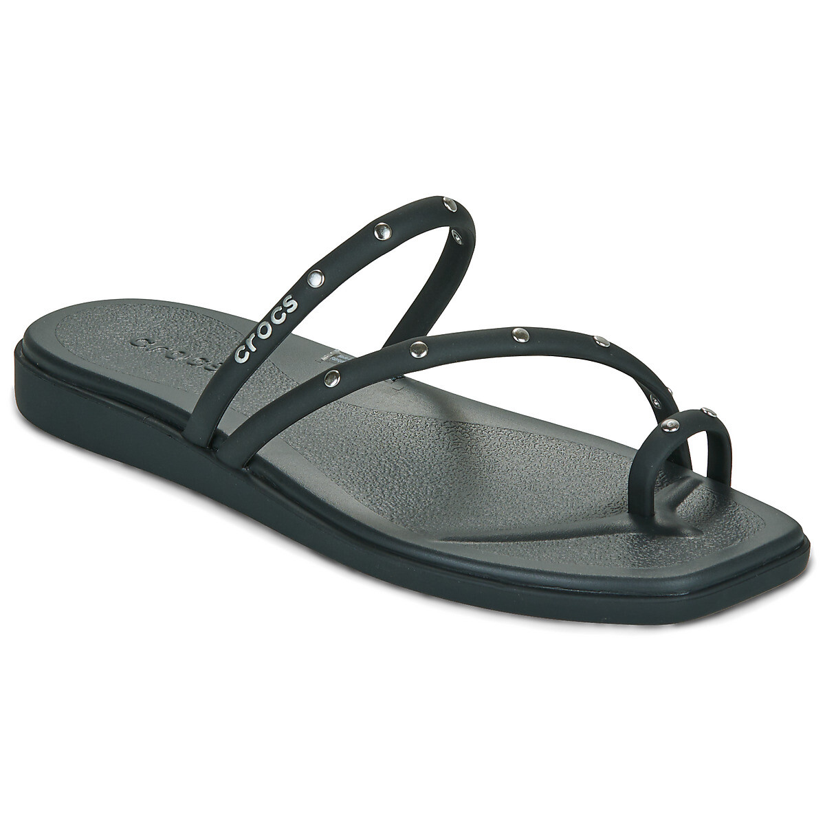 Crocs  MIAMI STUDDED TOE LOOP SANDAL  Černá
