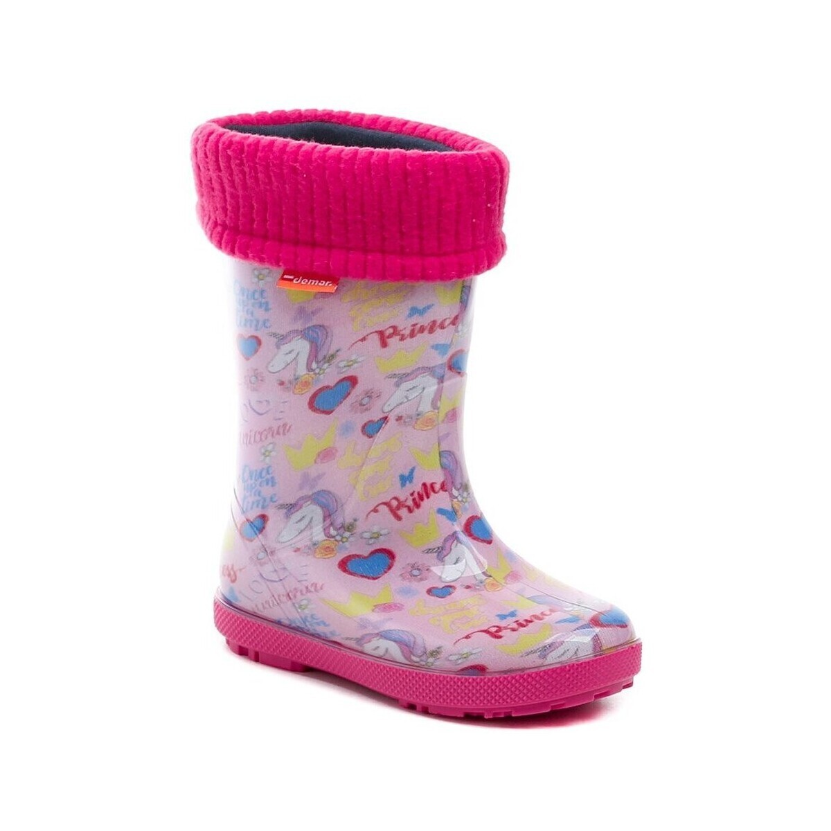 Arno  Demar 0048AL dětské růžové gumáky s jednorožcem  Růžová