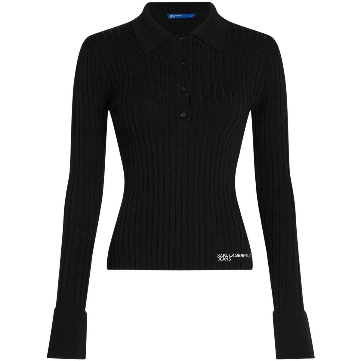 Karl Lagerfeld  KLJ Ls Knitted Polo B1W18026  Černá