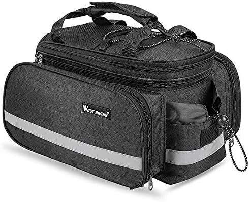 Vodotěsná brašna na zadní nosič kola - Černá, 10-25 litrů