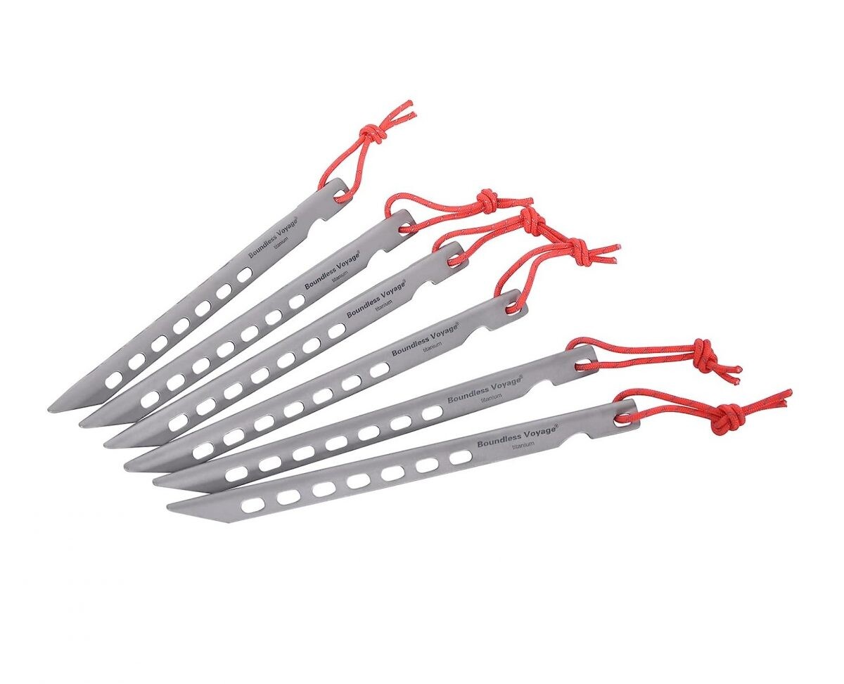 Ultralehké titanové stanové kolíky - 6 kusů