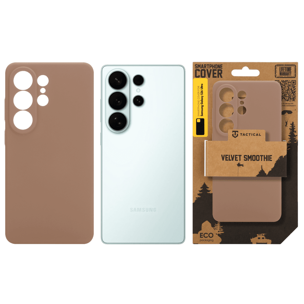 Zadní kryt Tactical Velvet Smoothie pro Samsung Galaxy S26 Ultra, mocha mousse
