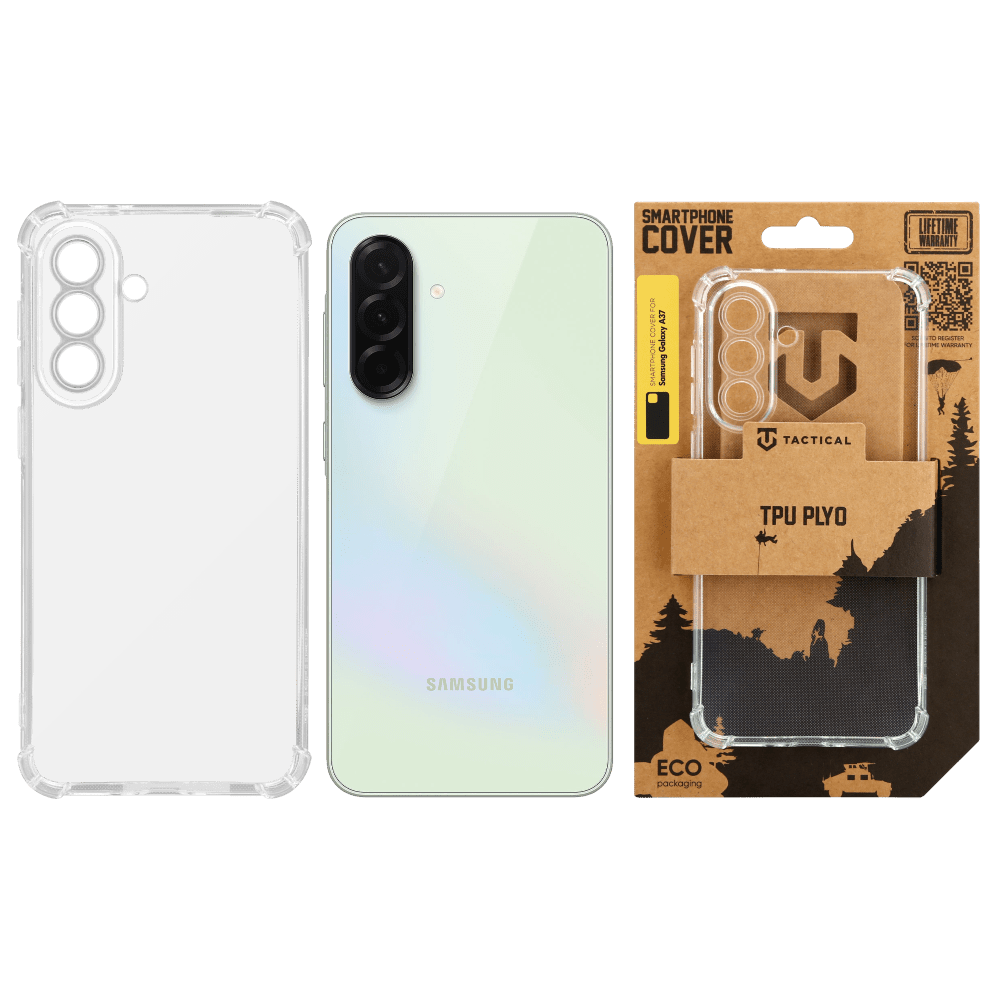 Zadní kryt Tactical TPU Plyo pro Samsung Galaxy A37, transparentní