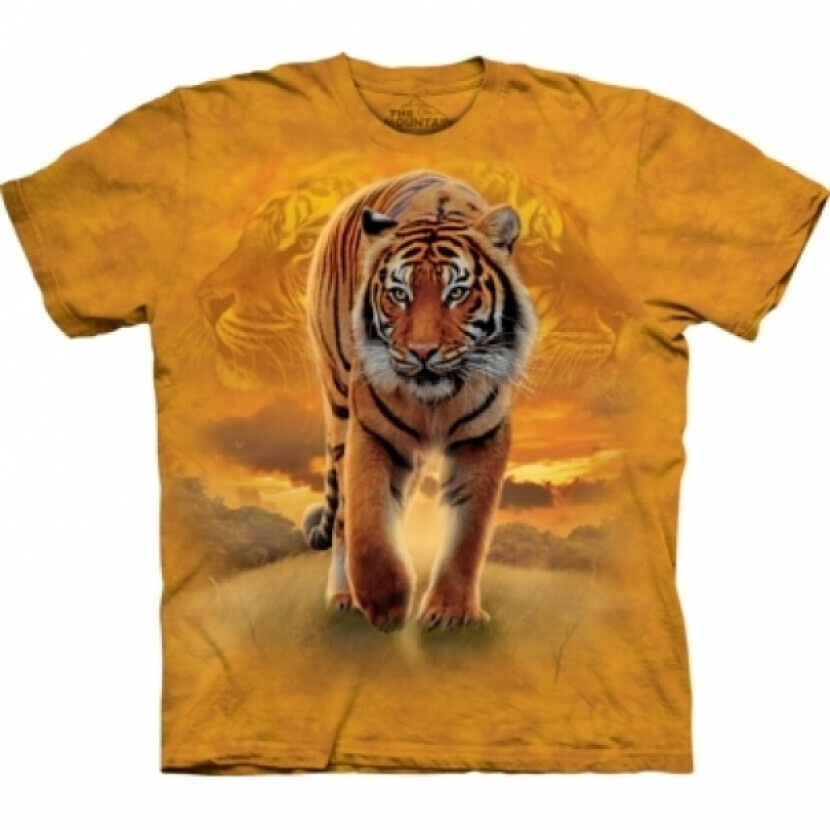 Tričko unisex The Mountain Rising Sun Tiger - žluté,