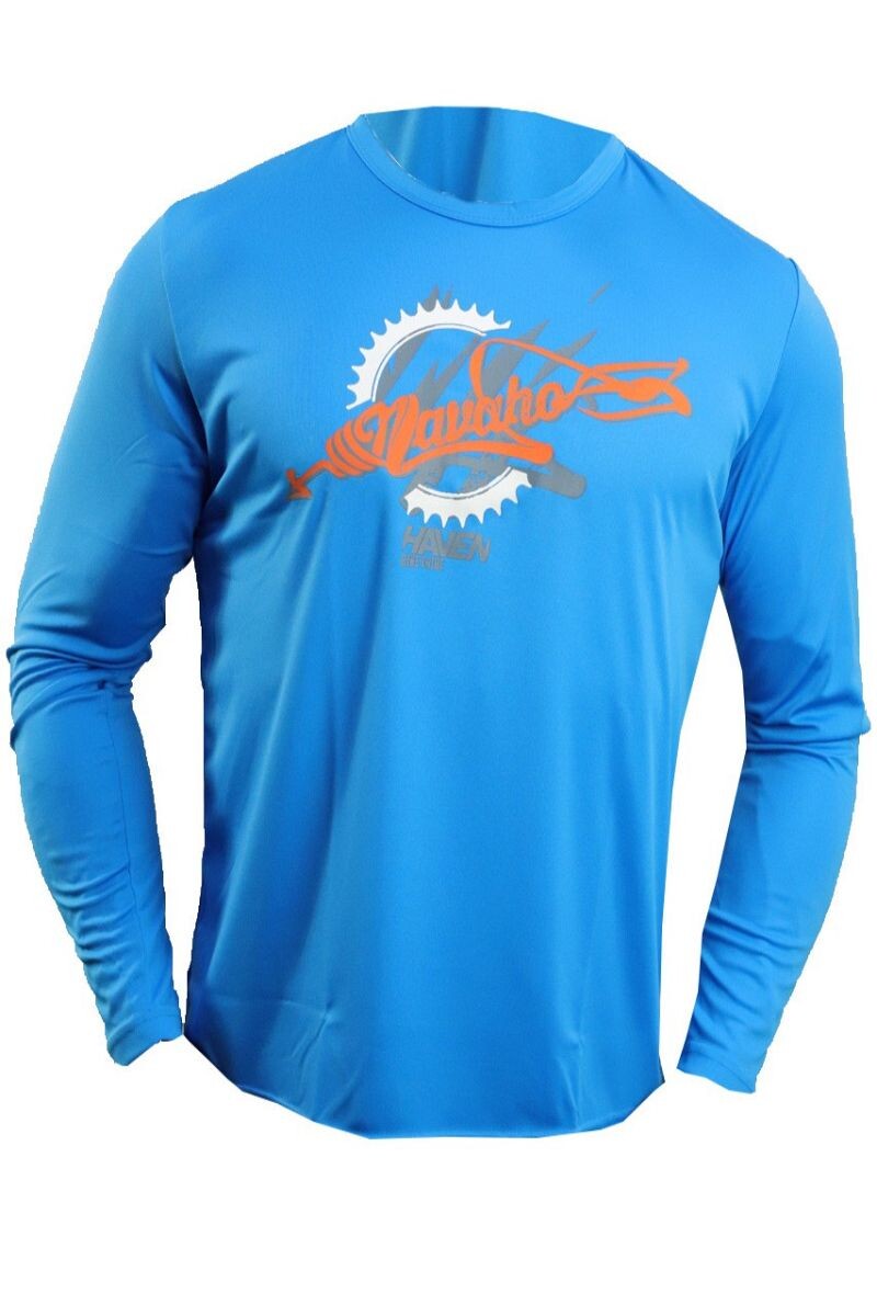 Tričko s dlouhým rukávem Haven Navaho - modré-oranžové,