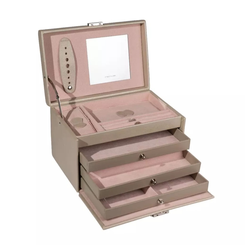 Friedrich Lederwaren Luxusní jemně zlatavá šperkovnice Classico Rosé 23238-93