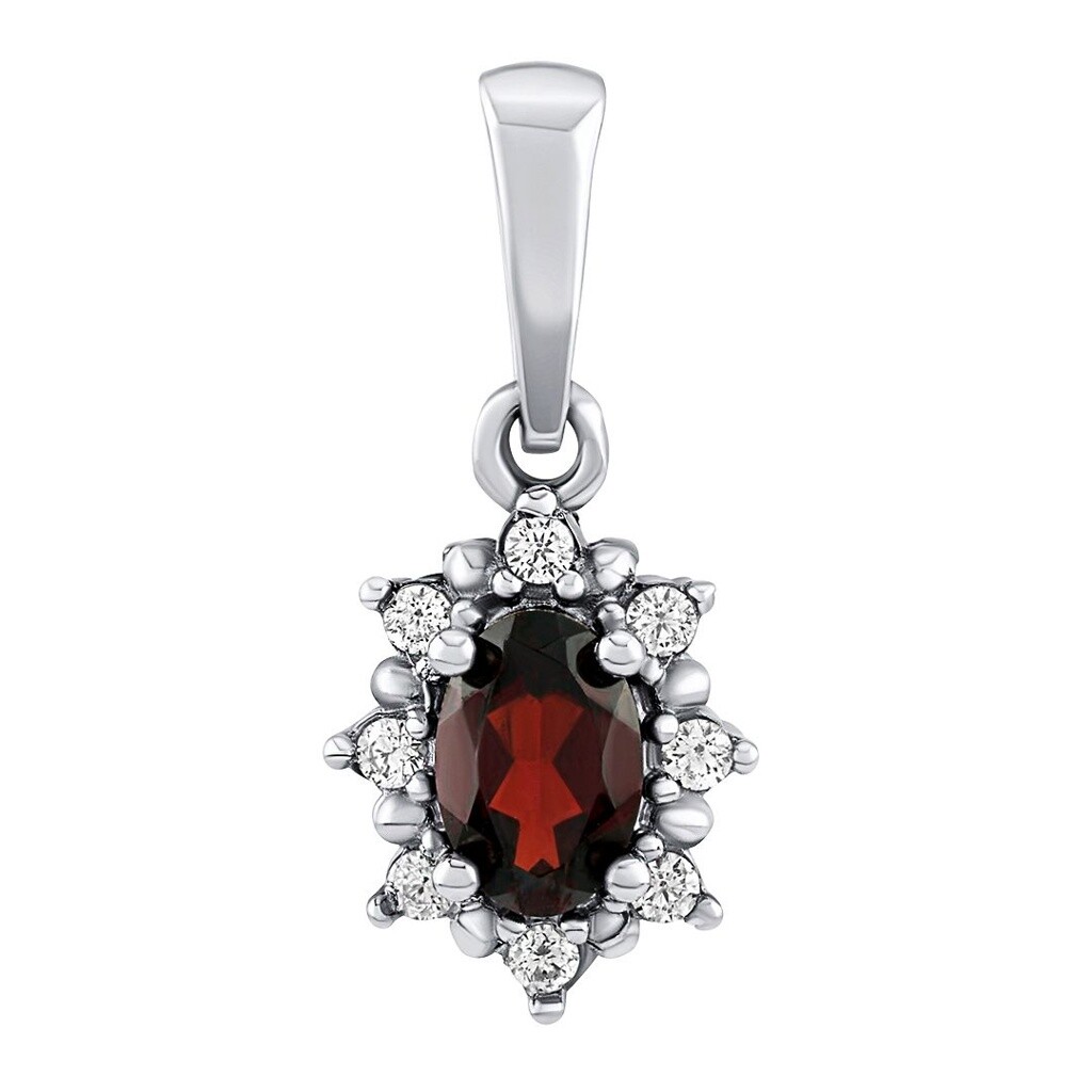 Silvego Stříbrný přívěsek Lina s přírodním granátem a Brilliance Zirconia JSW1001SGR