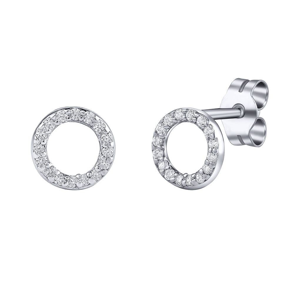 Silvego Stříbrné náušnice pecky kruhy Agnii s Brilliance Zirconia 7 mm ZT182508E