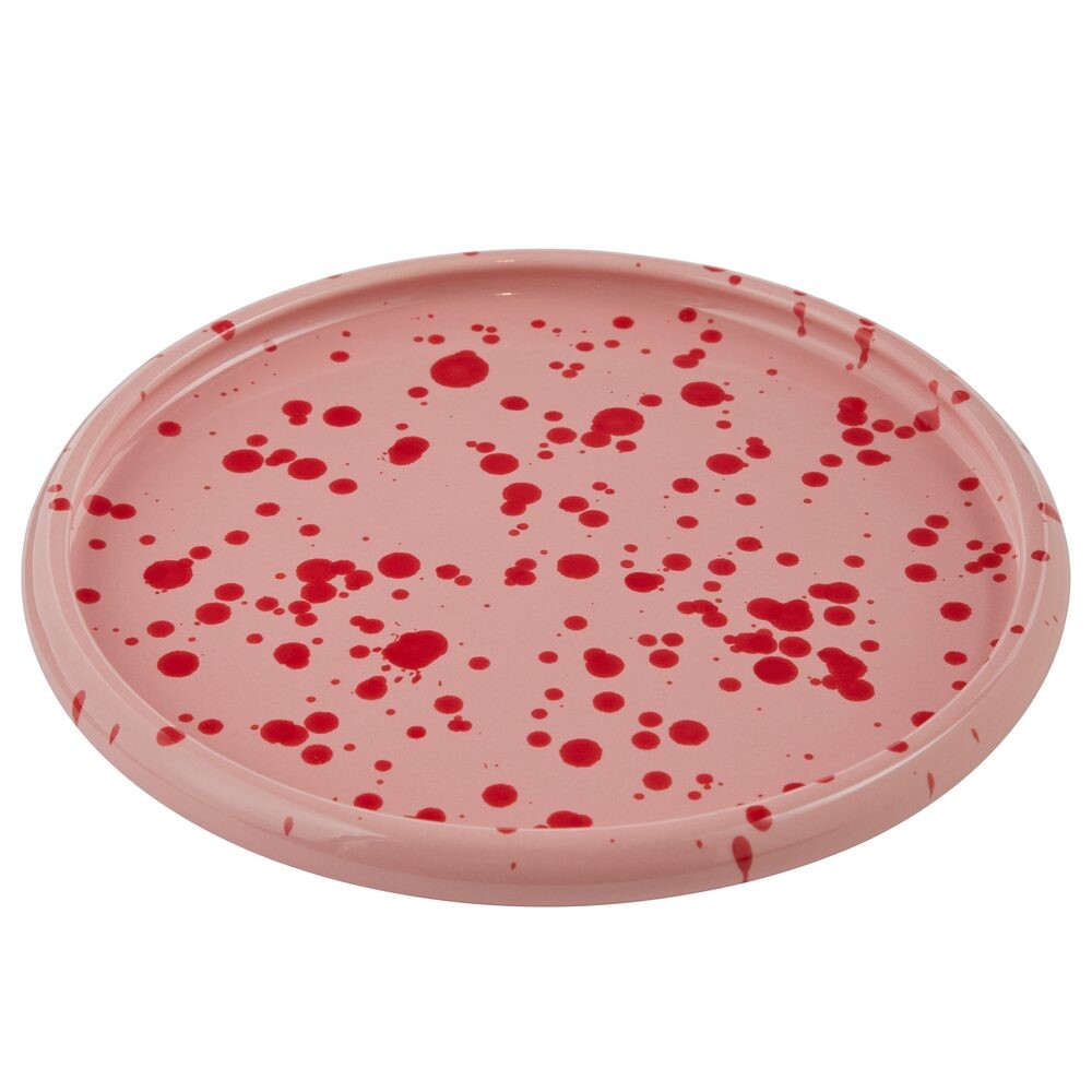 BOOGY SPLASH Snídaňový talíř 21 cm - červená/růžová