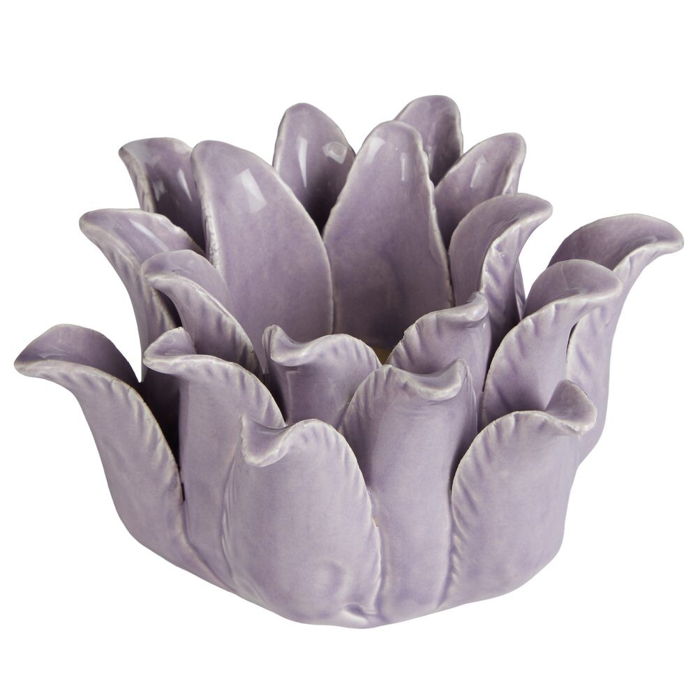 BLOSSOM Svícen na čajovou svíčku květina - fialová