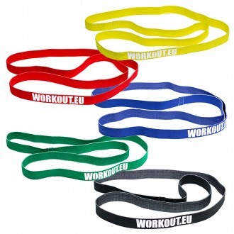 Workout Výhodný set dlouhých textilních odporových textilních gum WORKOUT (5 kusů) wor354