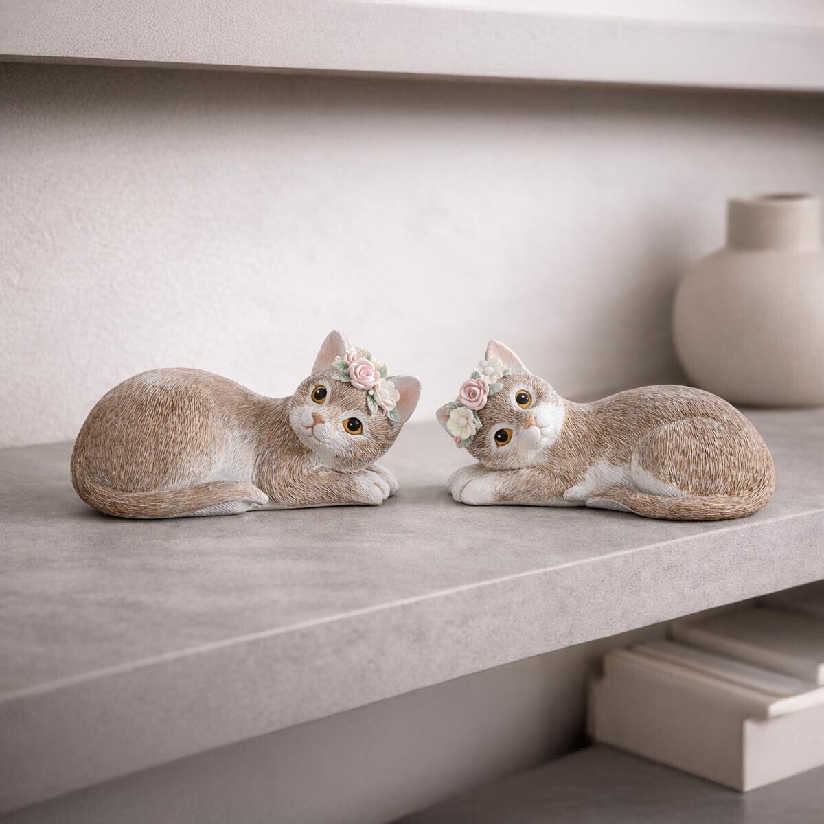 Gilde Dekorační sošky Kočky Nala, ležící, sada 2 ks