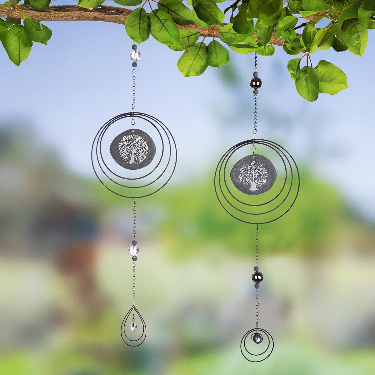 Gilde Závěsné dekorace Ptačí strom, 63 cm, sada 2 ks