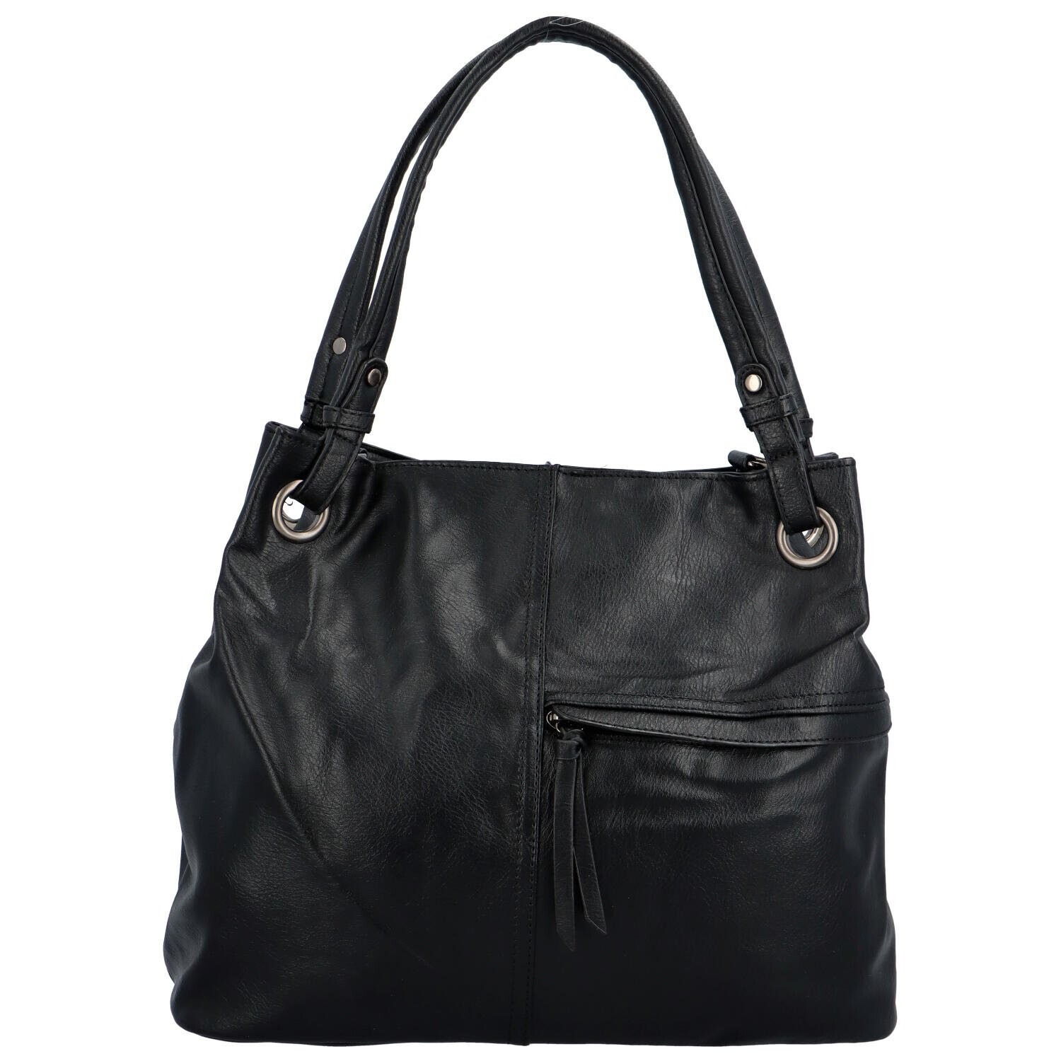 Praktická dámská koženková kabelka na rameno Milagros, černá