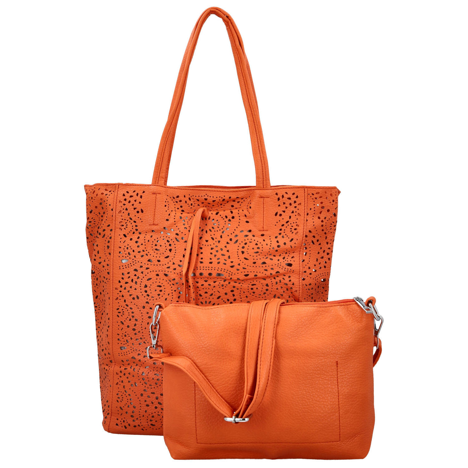 Módní dámský koženkový set kabelek Safira, oranžový