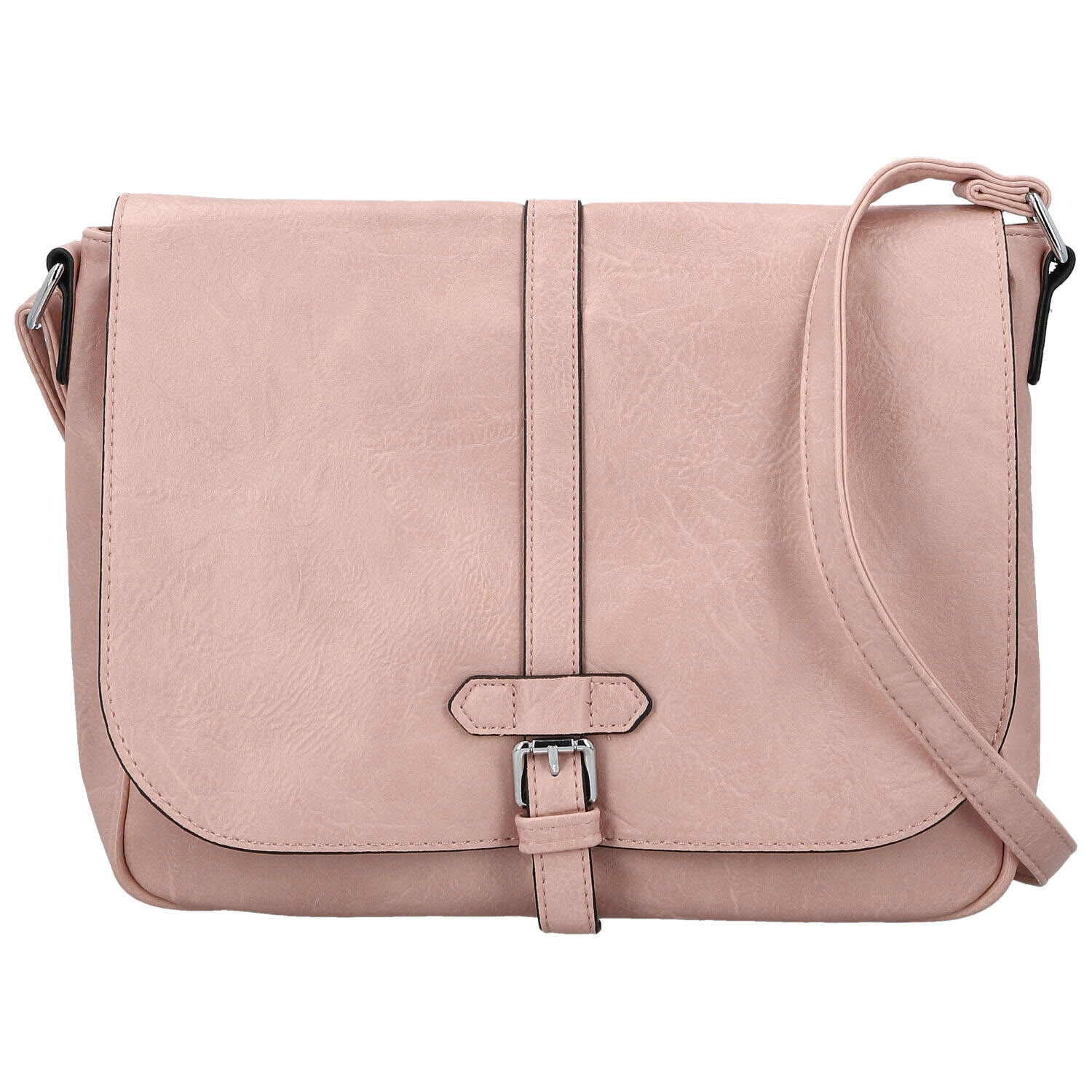 Trendy dámská koženková crossbody kabelka Relinda, světle růžová