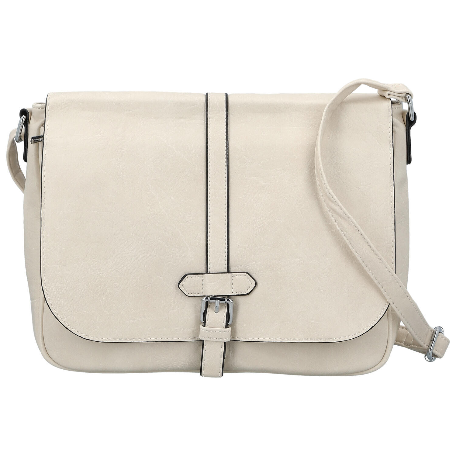 Trendy dámská koženková crossbody kabelka Relinda, krémová