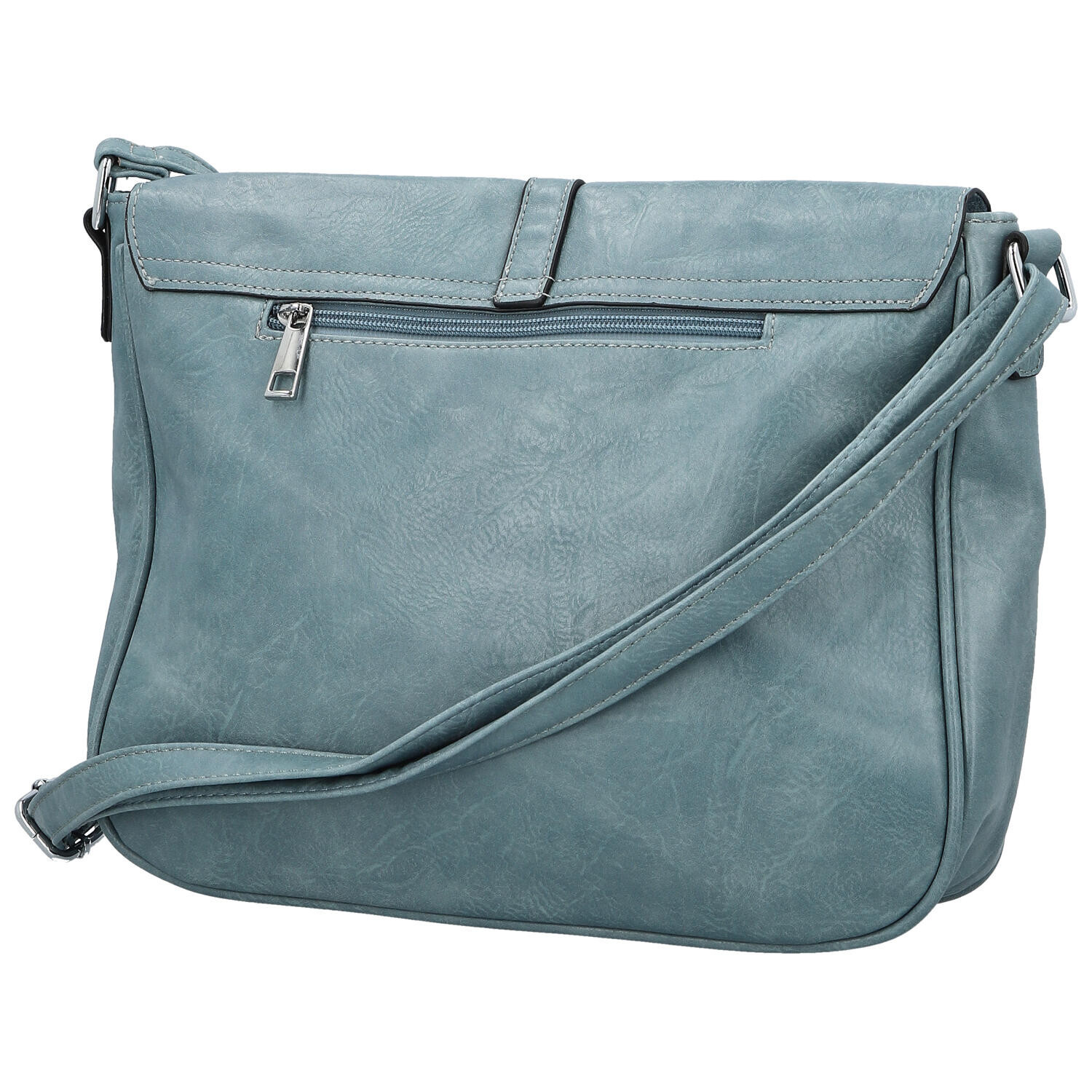 Trendy dámská koženková crossbody kabelka Relinda, džínově modrá