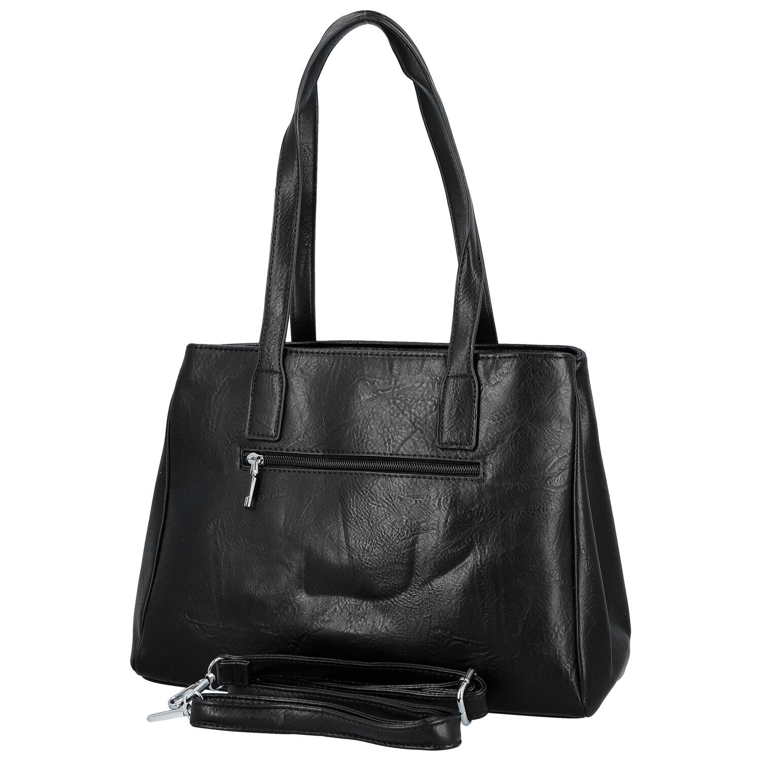 Trendy dámská koženková kabelka na rameno Remiga, černá