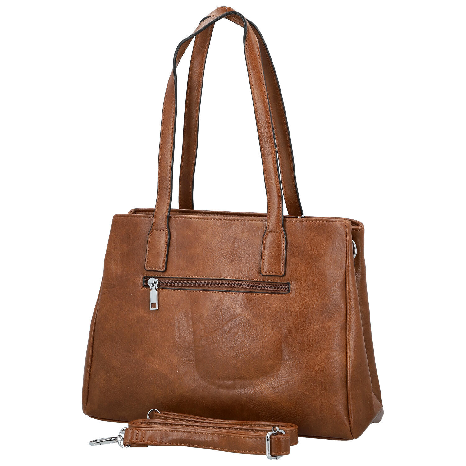 Trendy dámská koženková kabelka na rameno Remiga, hnědá