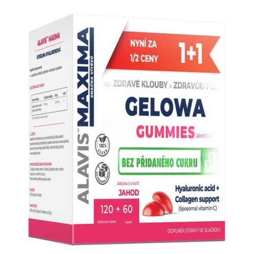 ALAVIS MAXIMA Gelowa Gummies jahoda tbl.120+cps.60