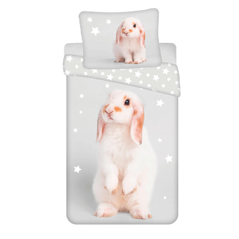 Bavlněné ložní povlečení BUNNY šedá